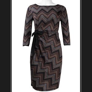 Trendmakers Boat Neckline Black/Brown/Orange Color